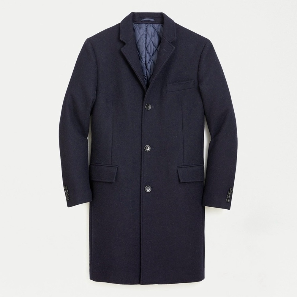 J. Crew Men's Navy  Everyday Primaloft Lined Topcoat Navy